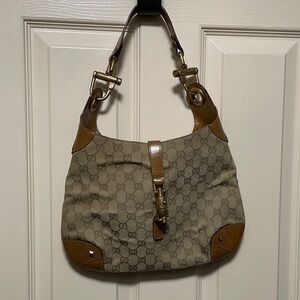 Jackie Bardot Nailhead Gucci Shoulder Bag